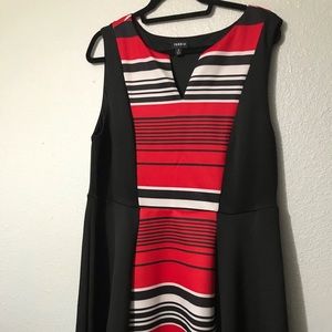 Black & red sleeves dress